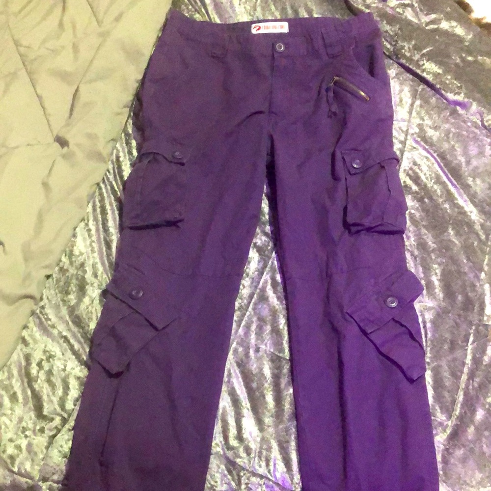 Purple military grade cargo pants cargos durable size large 14/16 women’s